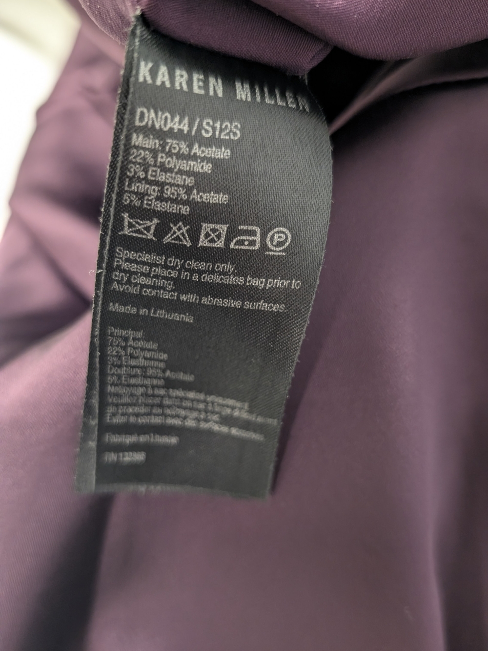 Karen Millen Pencil US 6 Plum Satin Draped Cocktail Sheath Dress - Picture 7 of 7